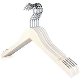 Alternative view of Luxury White Wooden Hanger, White Wash FSC Beechwood, 40cm