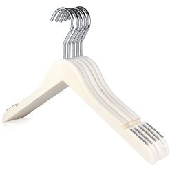 Alternative view of Luxury White Wooden Hanger, White Wash FSC Beechwood, 40cm