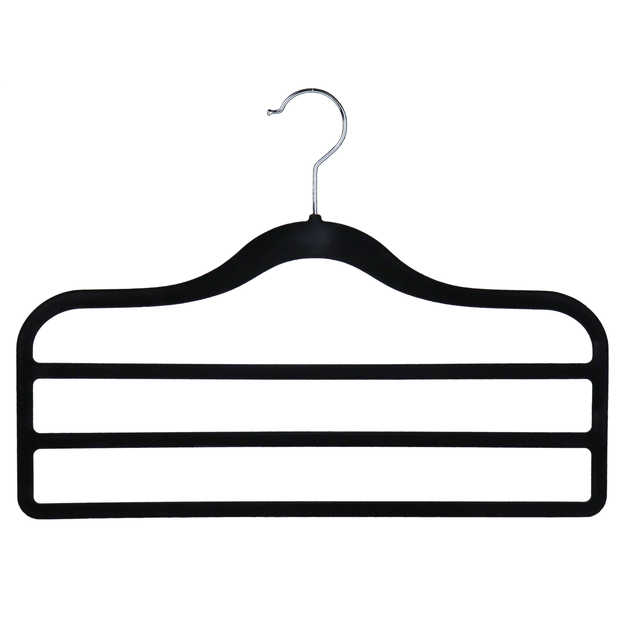 4 Tier Black Trouser Clothes Hanger Non Slip Space Saving 4 Bar Velvet Set UK