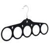 flocked velvet scarf hanger black 403-350
