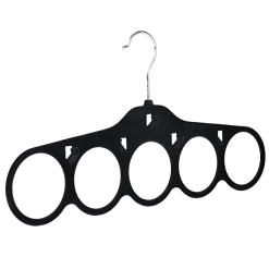 flocked velvet scarf hanger black 403-350