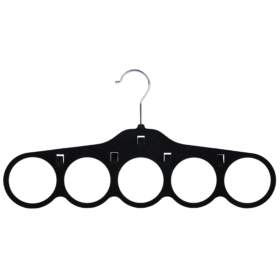 flocked velvet scarf hanger black 403-350