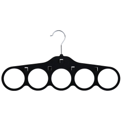flocked velvet scarf hanger black 403-350
