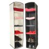 6 Shelf Hanging Wardrobe Organiser, Cream or Black