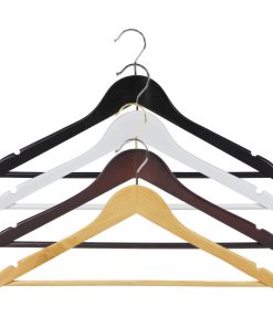 Group photo colour variations - Wooden hangers - white, black, natural and dark wood