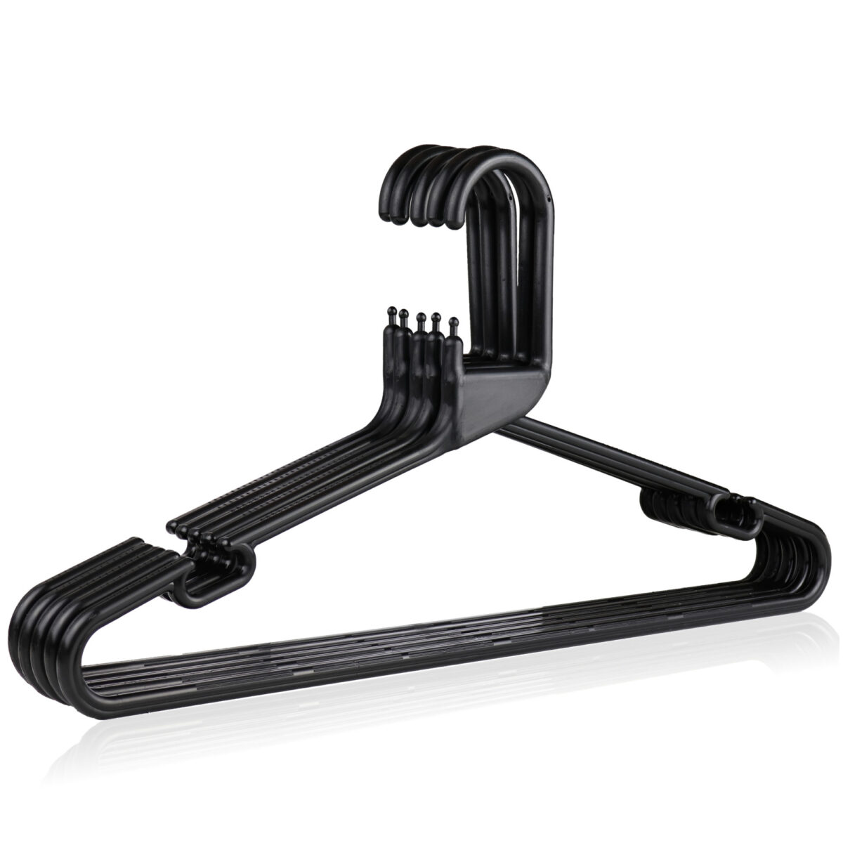 Strong Black Plastic Hanger, Heavy-Duty Multi-Purpose Coat Hanger, 41cm