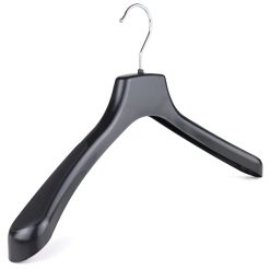 Black Plastic Jacket Hanger, 42cm, Broad Shoulders