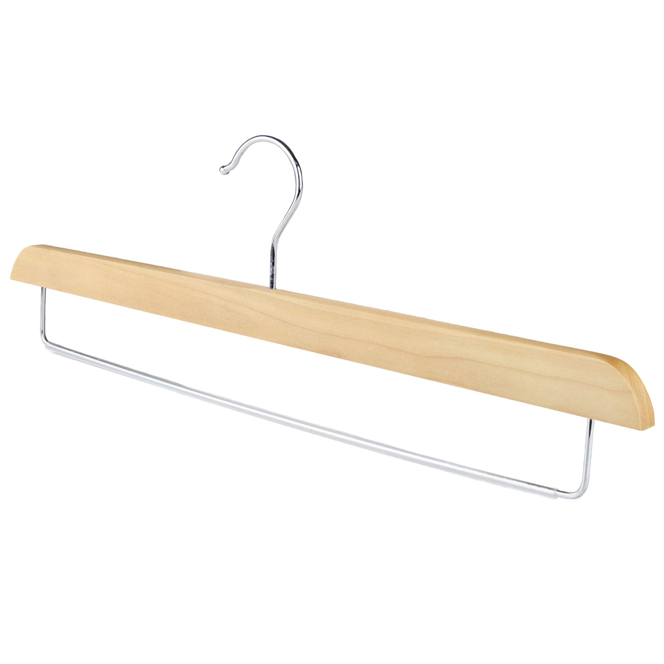 Non-Slip Wooden Trouser Hanger, 39cm, Natural Wood - Image 3