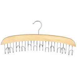 Alternative view of Wooden Belt Hanger/Rack, holds 12+ Belts, Natural Wood