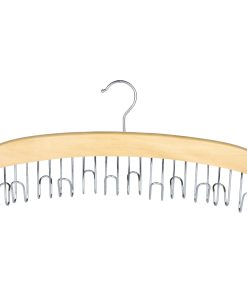 Alternative view of Wooden Belt Hanger/Rack, holds 12+ Belts, Natural Wood
