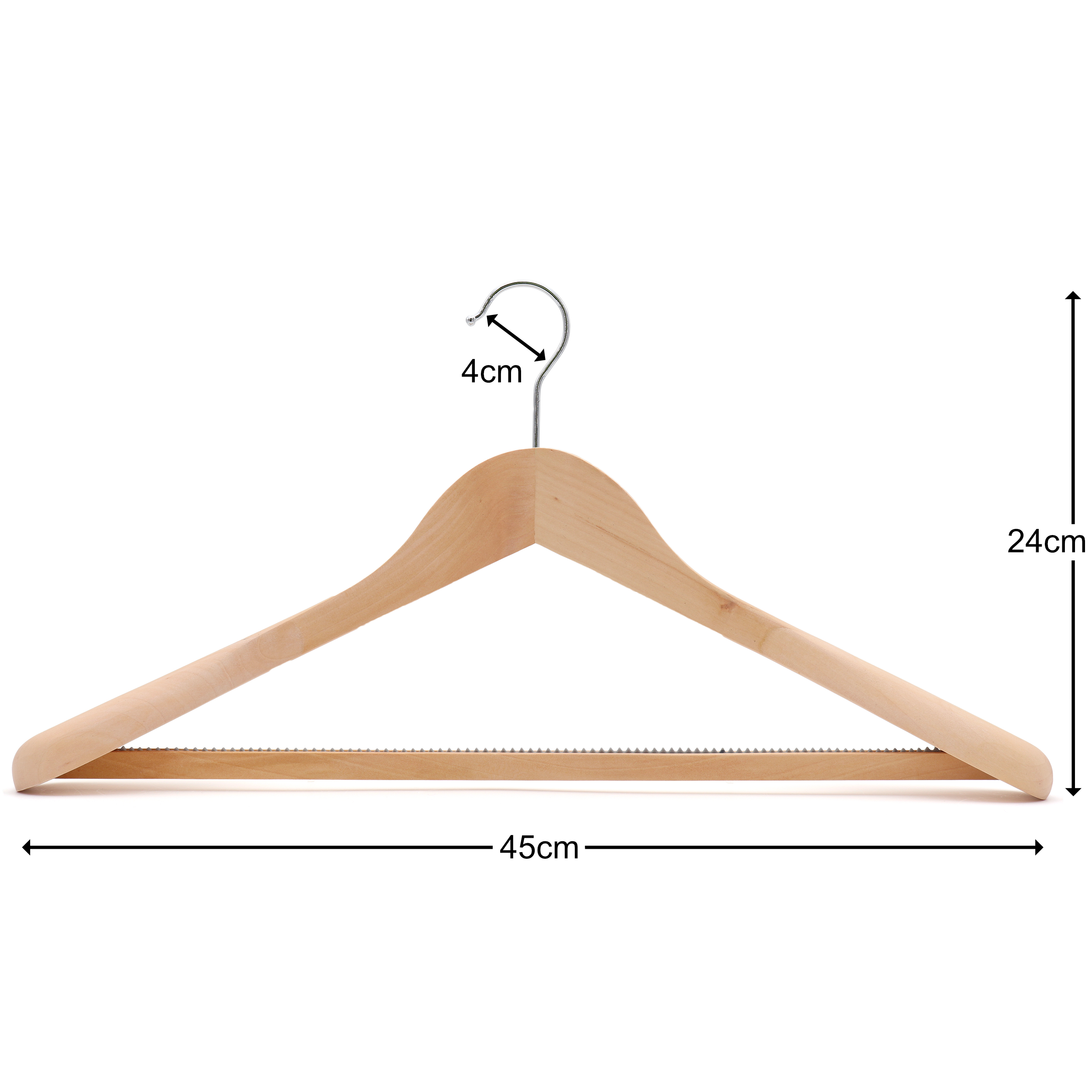 shirt coat clothes hangers The Hanger Store 2 Wooden suit hangers with broad ends and non slip trouser bar for jacket 