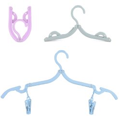 Travel Coat Hangers, Folding Design with Skirt Clips