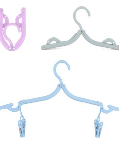 Travel Coat Hangers, Folding Design with Skirt Clips