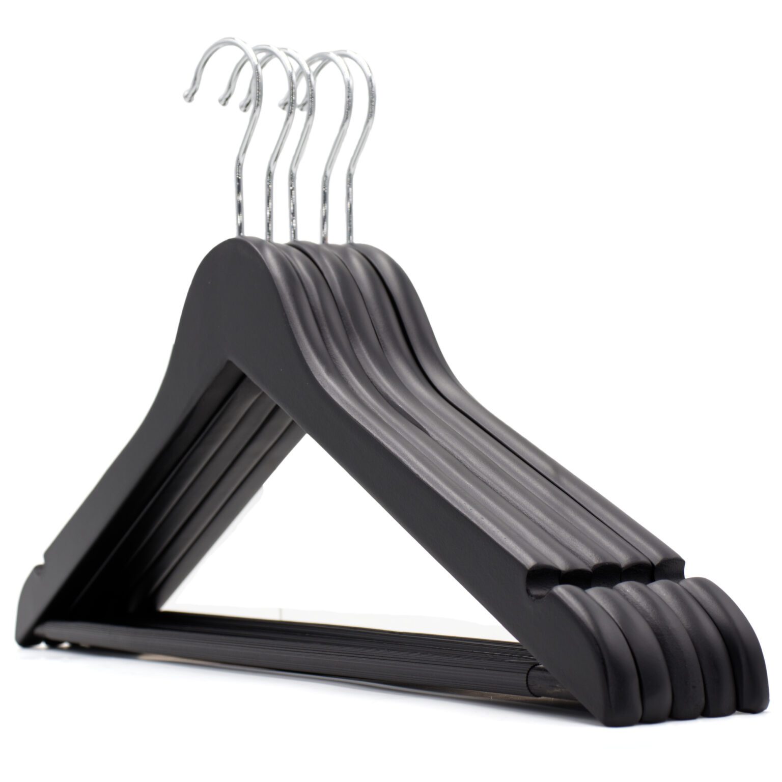 Black Wooden Hanger, NonSlip Trouser Bar The Hanger Store
