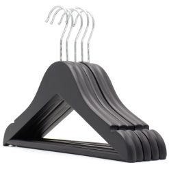 Alternative view of Black Wooden Children's Hanger, with Bar and Notches, 30cm
