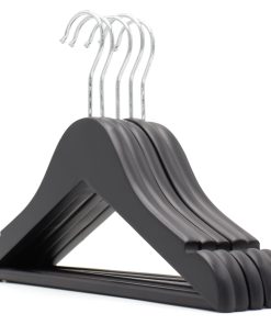 Alternative view of Black Wooden Children's Hanger, with Bar and Notches, 30cm