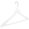 White Wooden Hanger with Non-Slip Bar