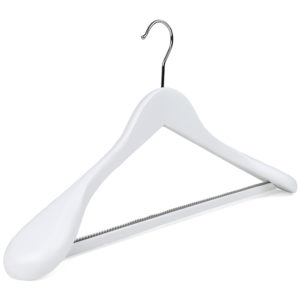 White Wooden Broad Suit Hanger
