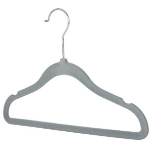 Children’s Grey Velvet Hanger, 30cm, Slimline