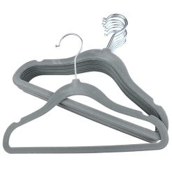 Children’s Grey Velvet Hanger, 30cm, Slimline