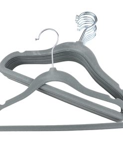 Children’s Grey Velvet Hanger, 30cm, Slimline