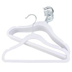 Children's White Velvet Hanger, 30cm, Slimline & Space-Saving