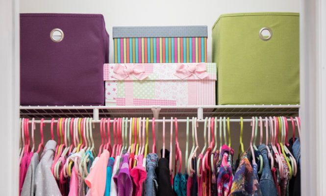 Children's Wardrobe With Plastic Hangers