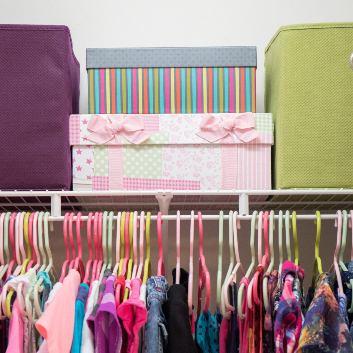 Children's Wardrobe With Plastic Hangers