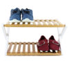 Wooden Bamboo Shoe Rack, 2 Tier Folding Storage