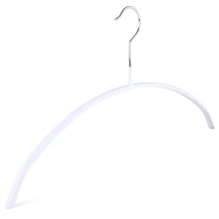 Jumper Knitwear Hanger, Non-Slip Rubber Coating on Chrome Metal Frame, 41cm, White