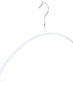 Jumper Knitwear Hanger, Non-Slip Rubber Coating on Chrome Metal Frame, 41cm, White
