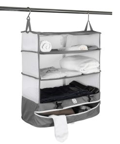 Travel Hanging Closet in use