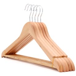 Alternative view of FSC Wooden Suit Hanger, 44cm Eucalyptus Wood, for Jackets, Trousers, Shirts & Skirts