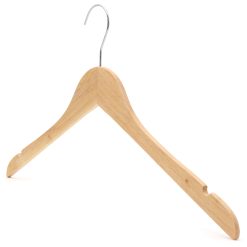 Angled image of slimline wooden tops hanger