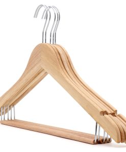 Alternative view of Slimline Wooden Drop-Bar Suit Hanger, Eco-Friendly FSC-Certified Rubber Wood, 44cm