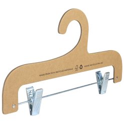 Eco fibreboard hanger with metal clips
