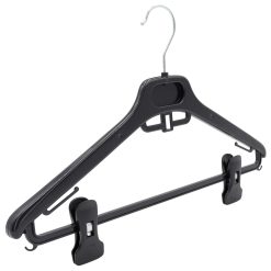 Adult Plastic Suit Hanger with Clips, 42cm, Black