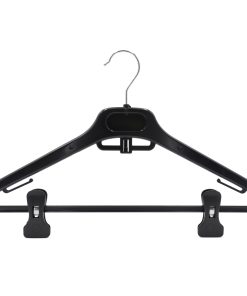 Alternative view of Adult Plastic Suit Hanger with Clips, 42cm, Black