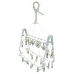 Alternative view of Multi-Peg Clothes Drying Rack, 24 Clips, Foldable Laundry Organizer