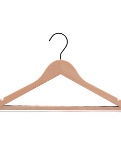Beechwood Suit Hanger, FSC Certified, with non-slip bar and notches.