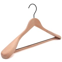 Broad Beechwood Jacket Hanger, Non-Slip Bar, FSC-Certified Sustainable Wood, 45cm