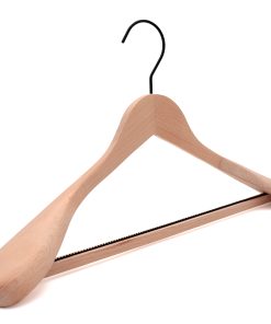Broad Beechwood Jacket Hanger, Non-Slip Bar, FSC-Certified Sustainable Wood, 45cm